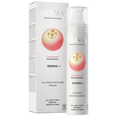 MOSSA, Derma+, uspokajający krem nawilżający z borówką brusznicą i resweratrolem, 50 ml