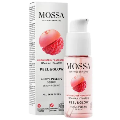 MOSSA, Peel & Glow, aktywne serum złuszczające na noc z maliną i borówką brusznicą, 30 ml