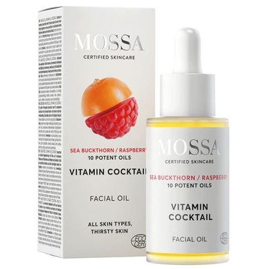 MOSSA, Vitamin Cocktail, multiwitaminowy olejek do twarzy z rokitnikiem i maliną, 30 ml