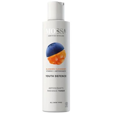 MOSSA, Youth Defence, antyoksydacyjny tonik rozświetlający z borówką i maliną moroszką, 200 ml
