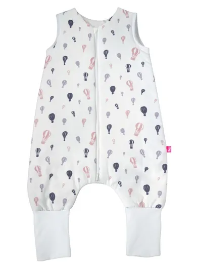 Motherhood, bawełniany śpiworek ocieplany, z nogawkami, TOG 2, fioletowe baloniki, 1.5-2.5l