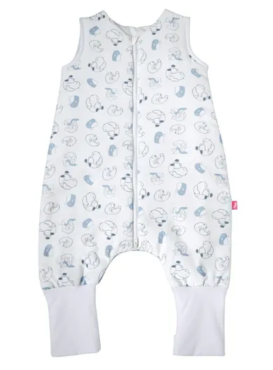 Motherhood, bawełniany śpiworek ocieplany, z nogawkami, TOG 2, niebieskie misie, 12-18m