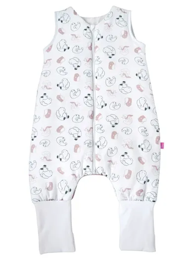 Motherhood, bawełniany śpiworek ocieplany, z nogawkami, TOG 2, różowe misie, 12-18m