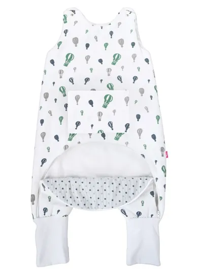 Motherhood, ocieplany śpiworek z nogawkami i kieszonką, TOG 2, miętowe baloniki, 12-18m