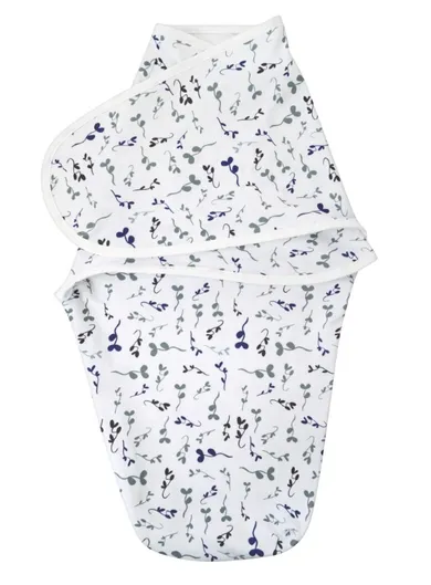 Motherhood, otulacz na rzep, niebieskie listki