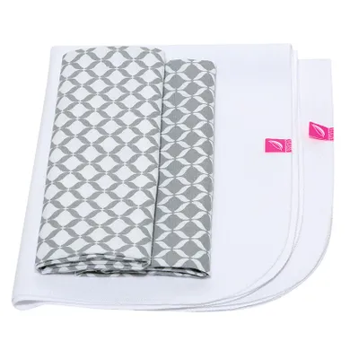 Motherhood, podręczny przewijak z 2 flanelkami, Classics, szary