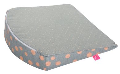 Motherhood, poduszka klin do wózka głębokiego, kropy różowe