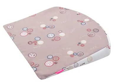 Motherhood, poduszka klin, podróżna, różowe guziki