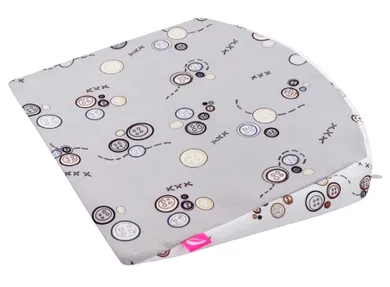 Motherhood, poduszka klin, podróżna, szare guziki