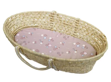 Motherhood, prześcieradło z gumką do gondoli, różowe guziki, 35-75 cm