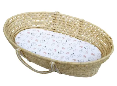 Motherhood, prześcieradło z gumką do gondoli, różowe misie, 35-75 cm