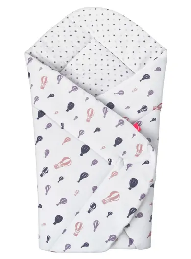 Motherhood, rożek bawełniany, fioletowe baloniki, 75-75 cm