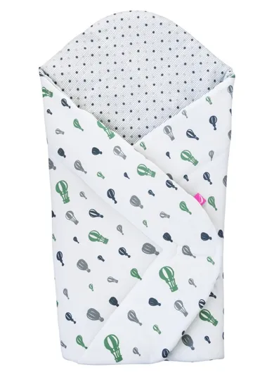 Motherhood, rożek bawełniany, miętowe baloniki, 75-75 cm