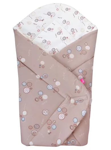 Motherhood, rożek bawełniany, różowe guziki, 75-75 cm