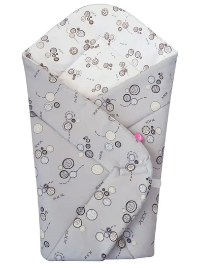 Motherhood, rożek bawełniany, wkład kokosowy, szare guziki, 75-75 cm