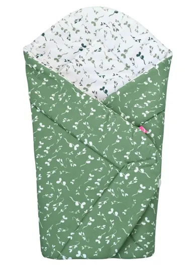 Motherhood, rożek bawełniany, zielone listki, 75-75 cm