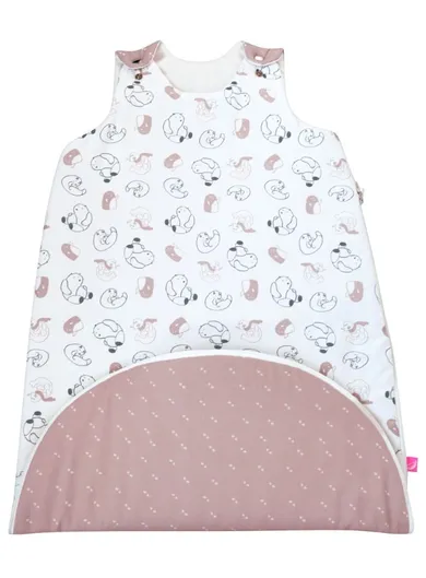 Motherhood, Zip-A-Round, bawełniany śpiworek, 2w1, TOG 2, różowe misie, 3-18m