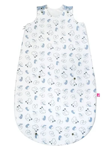 Motherhood, Zip-A-Round, bawełniany śpiworek letni, 2w1, TOG 1, niebieskie misie, 3-18m