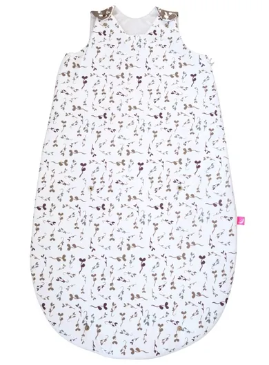 Motherhood, Zip-A-Round, bawełniany śpiworek letni, 2w1, TOG 1, wrzosowe listki, 3-18m