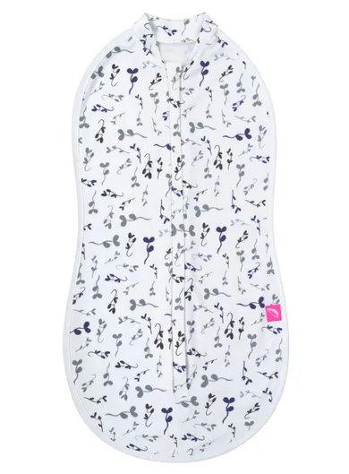 Motherhood, Zip&Swaddle, otulacz, niebieskie listki, 5-8 kg