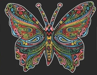 Motyl. Kolorowanka welwetowa A4