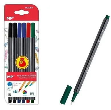 MP Main Paper, cienkopisy, 0.4 mm, 4 kolory, 6 szt.