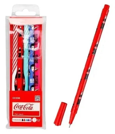 MP Main Paper, Coca-Cola, cienkopisy, 0,4 mm, 5 szt.