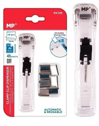 MP Main Paper, eko zszywacz z klipsami metalowymi, 8 szt.