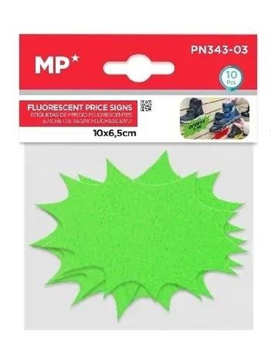 MP Main Paper, etykiety cenowe, fluorescencyjne, zielone, 100-65 mm