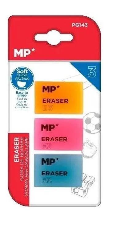MP Main Paper, gumka do ścierania, super miękka, 3 szt.