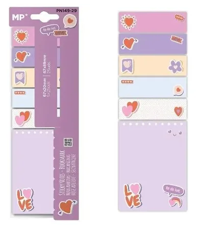 MP Main Paper, karteczki samoprzylepne, love, 6-25 szt.