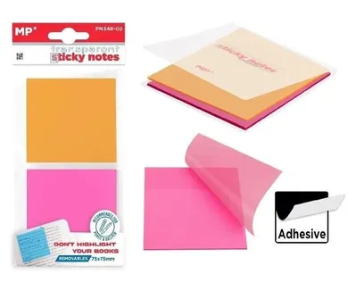 MP Main Paper, karteczki samoprzylepne, przezroczyste, 75-75 mm, 2-30 szt.