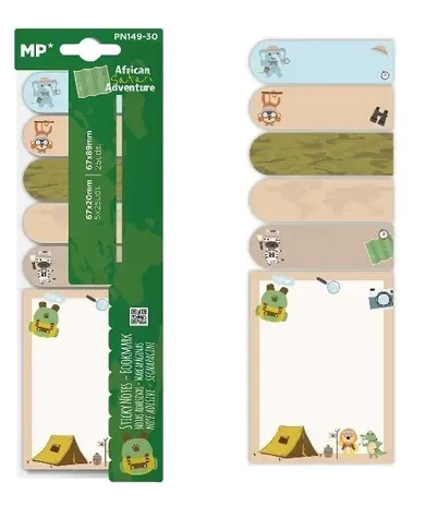 MP Main Paper, karteczki samoprzylepne, safari, 6-25 szt.