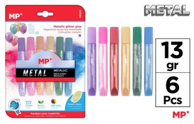 MP Main Paper, klej brokatowy metalizowany w płynie, 6 kolorów