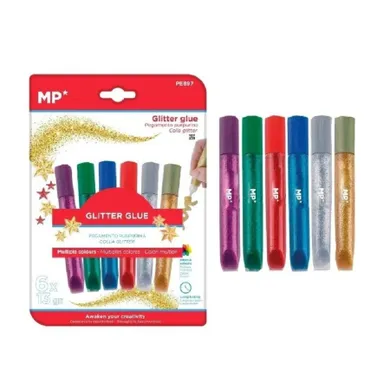 MP Main Paper, klej brokatowy w płynie, 6 kolorów