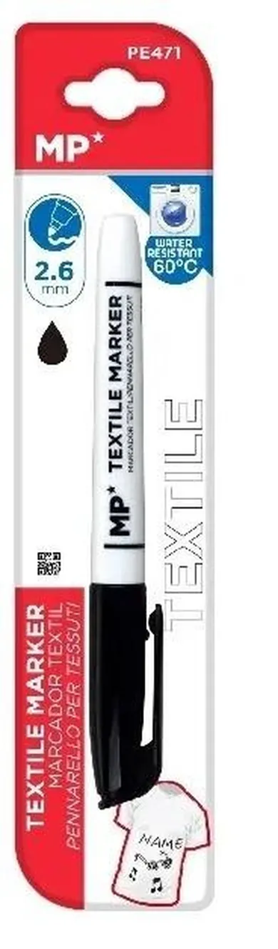MP Main Paper, marker do tkanin, czarny, 2,6 mm
