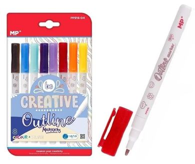 MP Main Paper, markery z podwójną linią, 8 kolorów