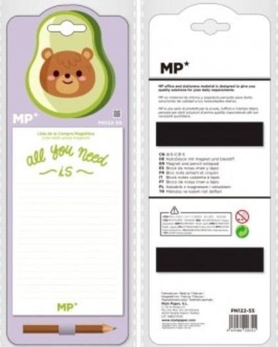 MP Main Paper, notes magnetyczny na lodówkę z ołówkiem, awokado, 1 szt.