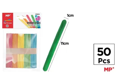 MP Main Paper, patyczki drewniane, 5 kolorów, 50 szt.