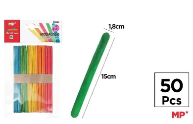 MP Main Paper, patyczki drewniane, 5 kolorów, 50 szt.