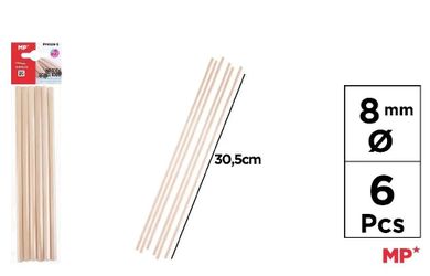 MP Main Paper, patyczki drewniane, okrągłe, 6 szt.
