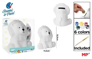 MP Main Paper, skarbonka ceramiczna do malowania, lew