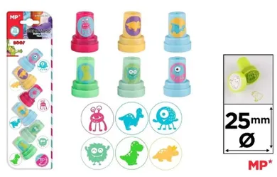 MP Main Paper, stempelki, dinozaury i stworki, 6 szt.