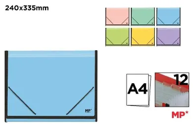 MP Main Paper, teczka A4 z przegródkami i z gumką, 1 szt.