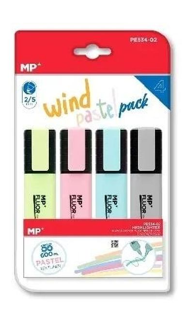 MP Main Paper, zakreślacz, pastelowy, 4 szt.