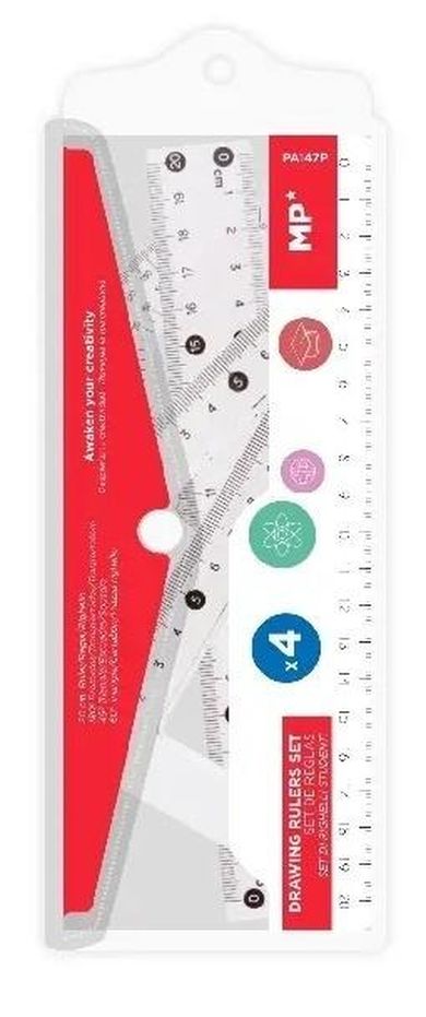 MP Main Paper, zestaw geometryczny w etui, 4 elementy