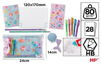 MP Main Paper, zestaw piśmienniczy w saszetce, syrenka