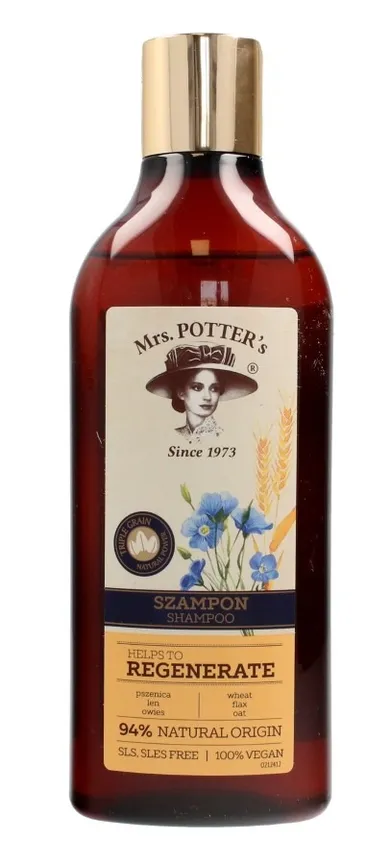 Mrs. Potter's, Triple, Grain, szampon do włosów zniszczonych, Regenerate, 390 ml