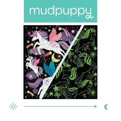 Mudpuppy, Jednorożce, puzzle świecące w ciemności, 300 elementów