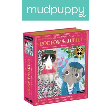 Mudpuppy, Kotopowieści, puzzle - książka, Romeomiau i Julia, 100 elementów